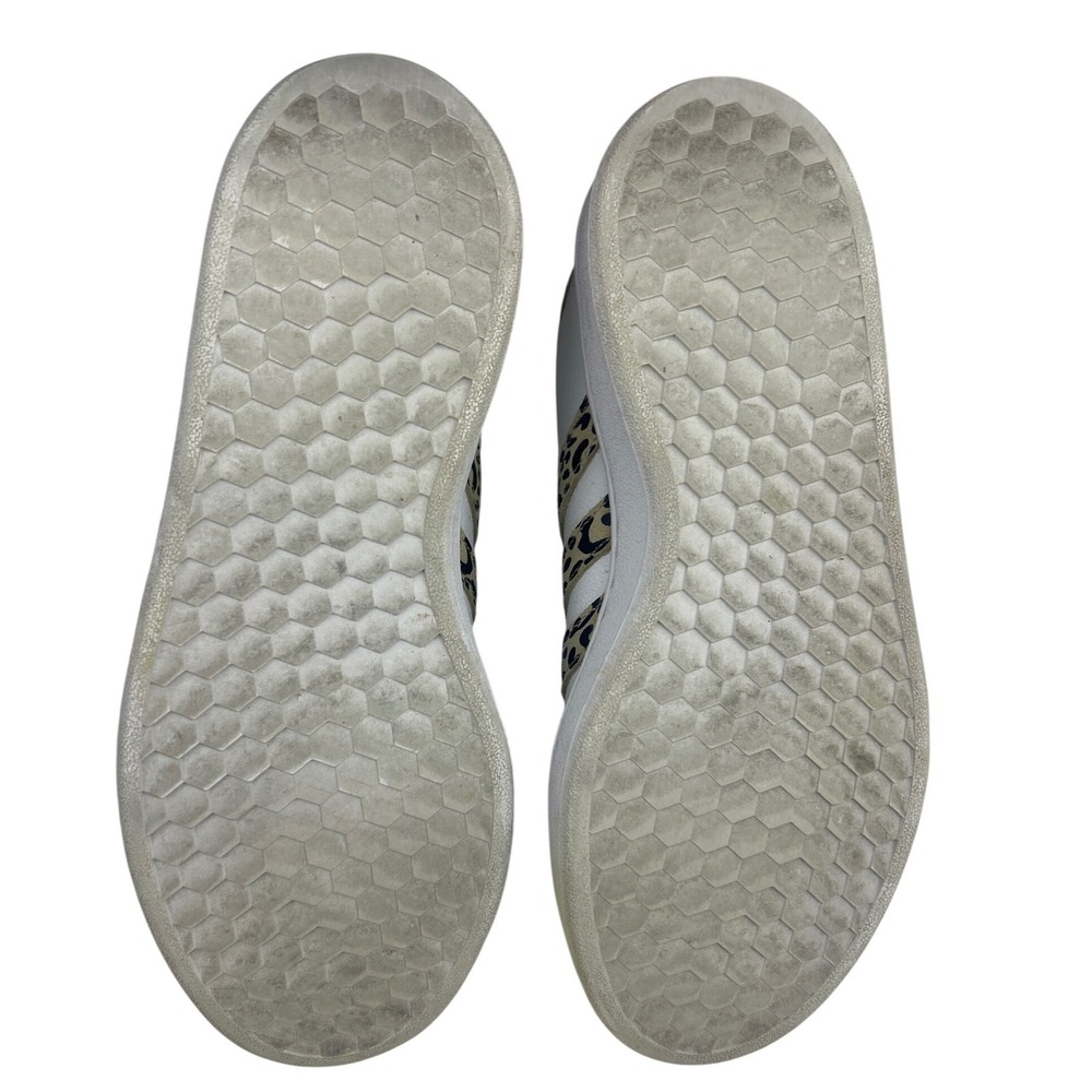 Adidas Grand Court Leopard Print White Sneakers FW9778 Womens 8.5 Low Top Shoes - Picture 2 of 6